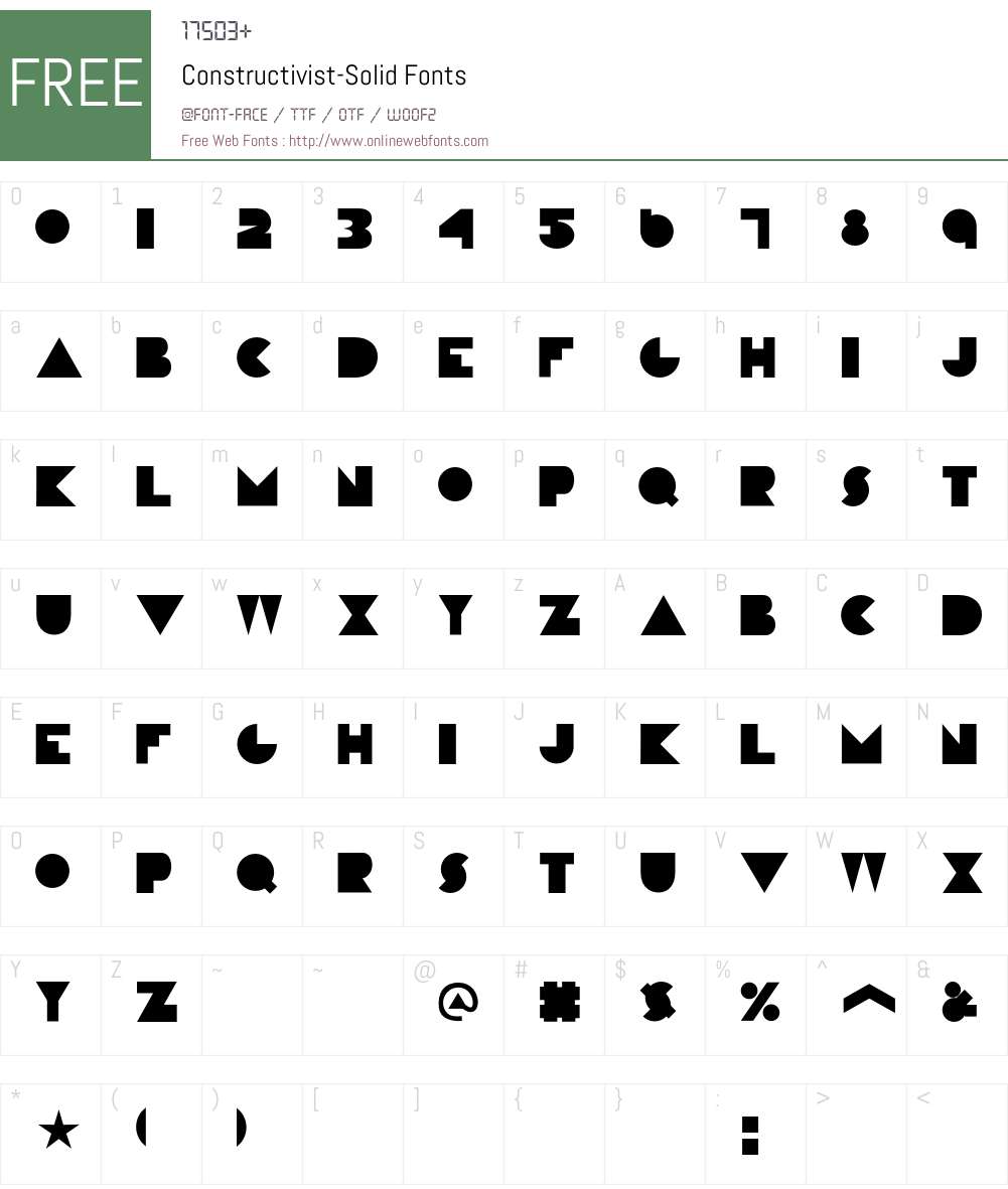 Constructivist Font Screenshots