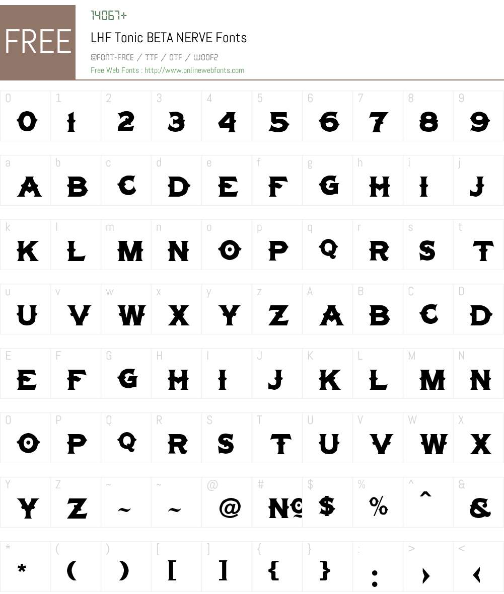 LHF Tonic BETA Font Screenshots