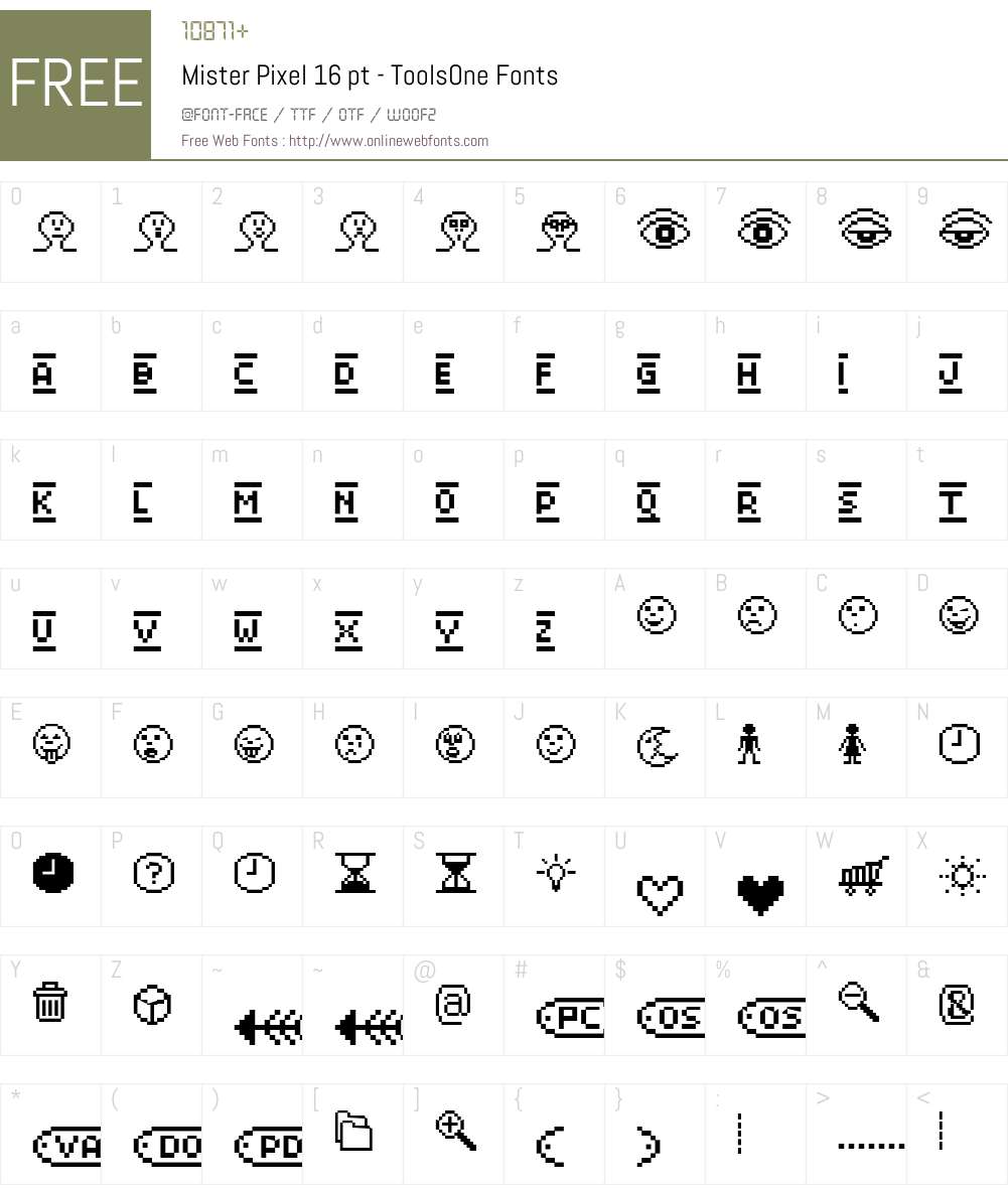 Mister Pixel 16 pt - ToolsOne Font Screenshots