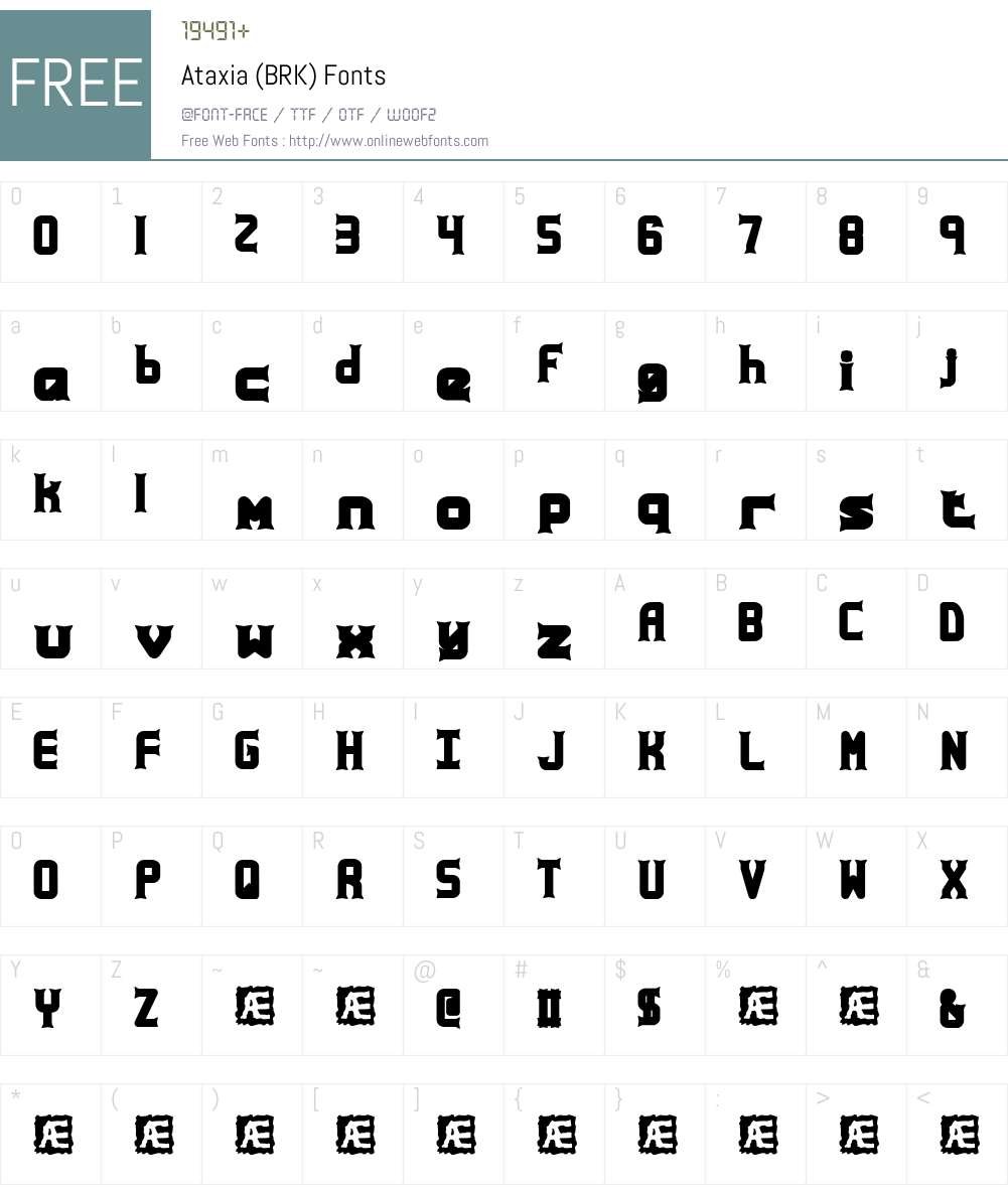Ataxia (BRK) Font Screenshots