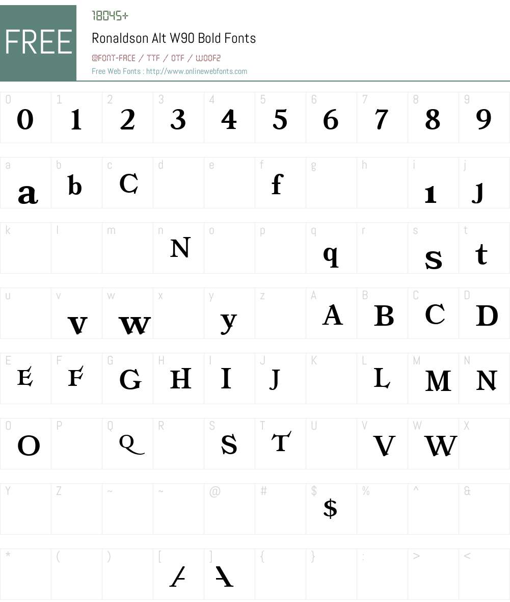 RonaldsonAltW90-Bold Font Screenshots