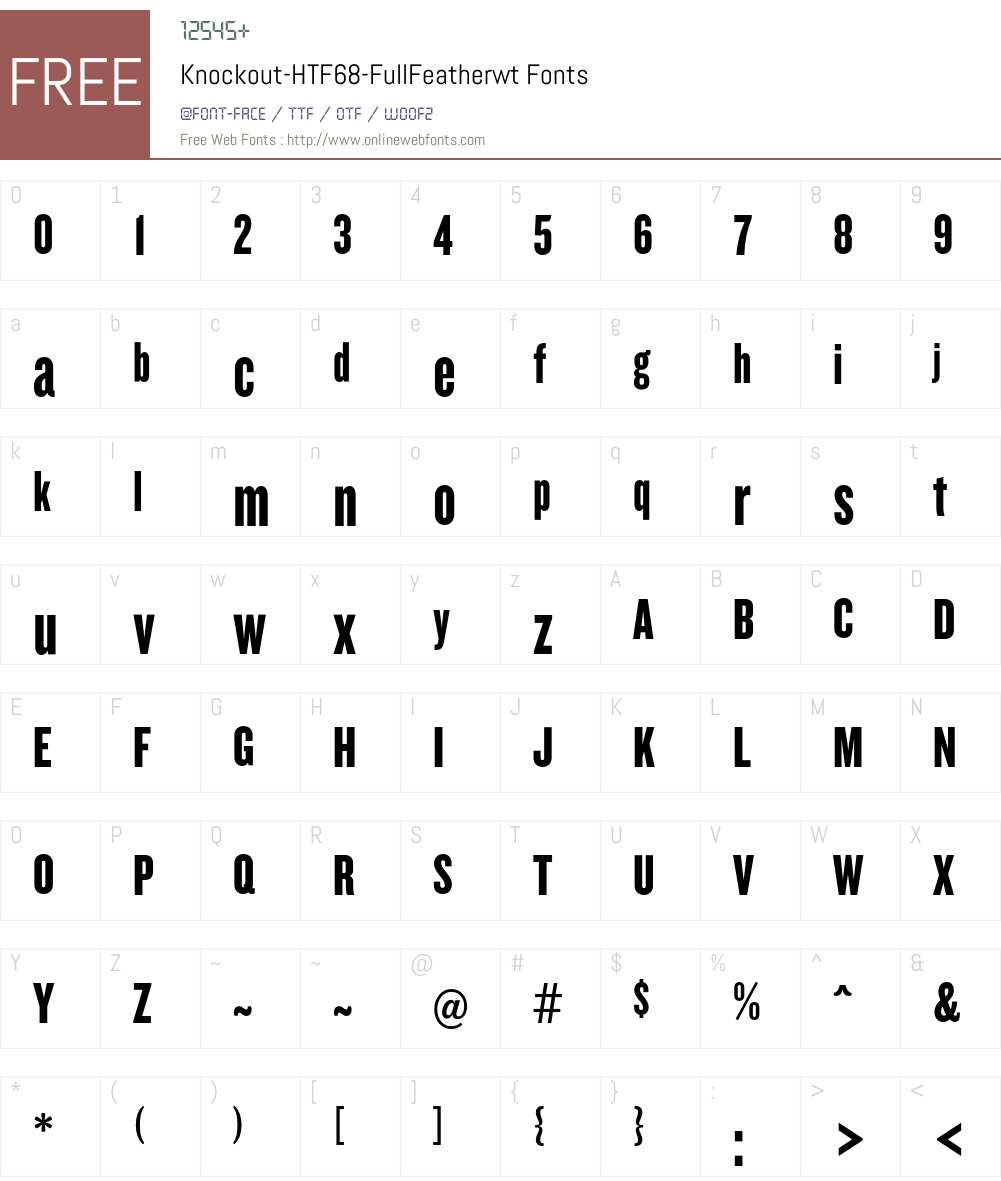 Knockout Font Screenshots