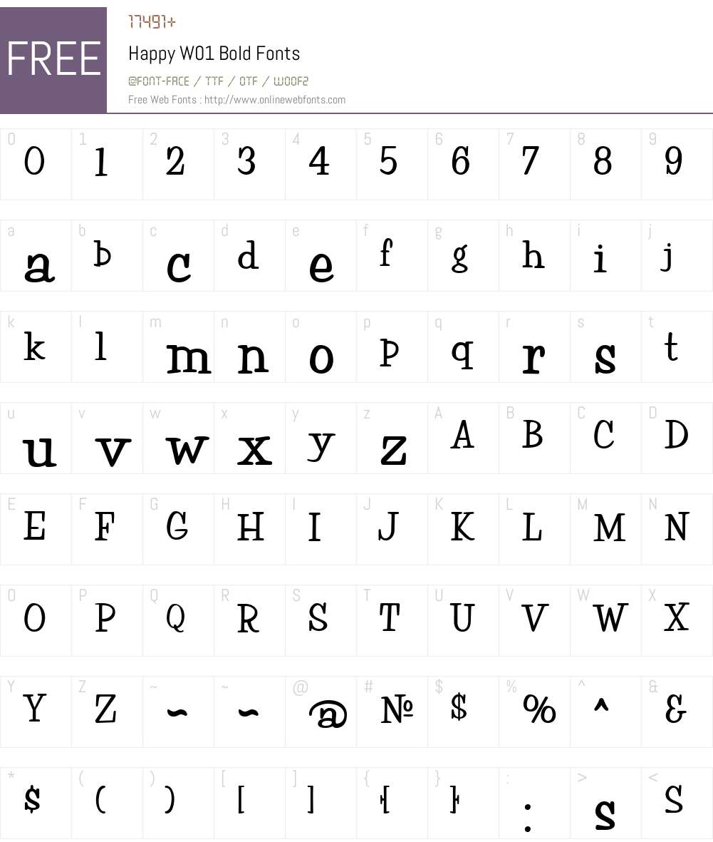 HappyW01-Bold Font Screenshots