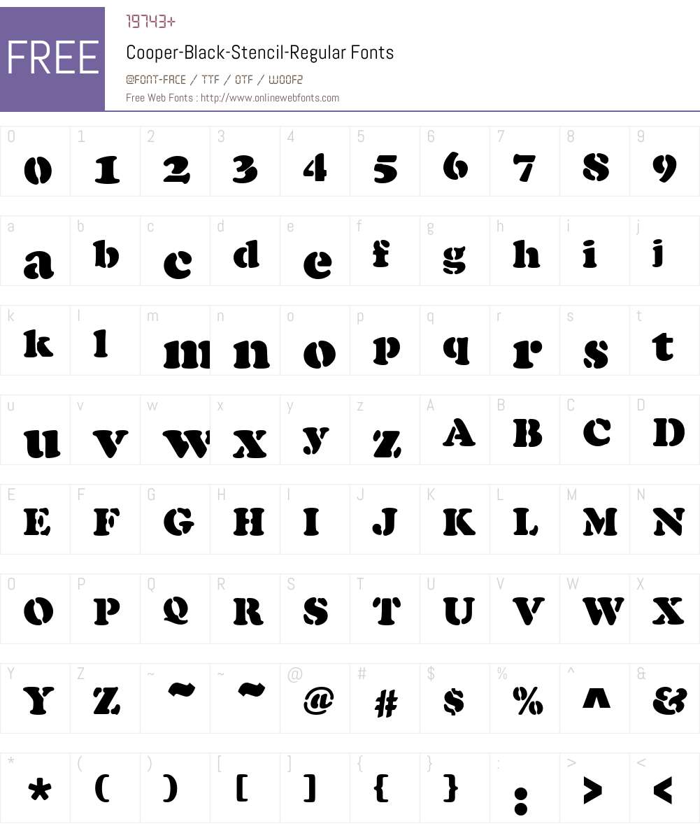 Cooper-Black-Stencil Font Screenshots