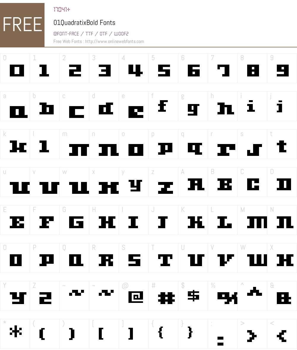 01Quadratix Font Screenshots