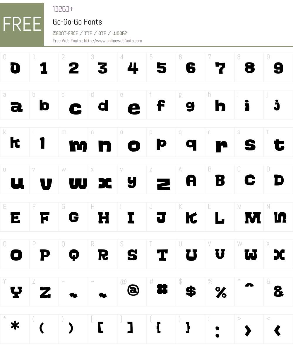 Go-Go-Go Font Screenshots