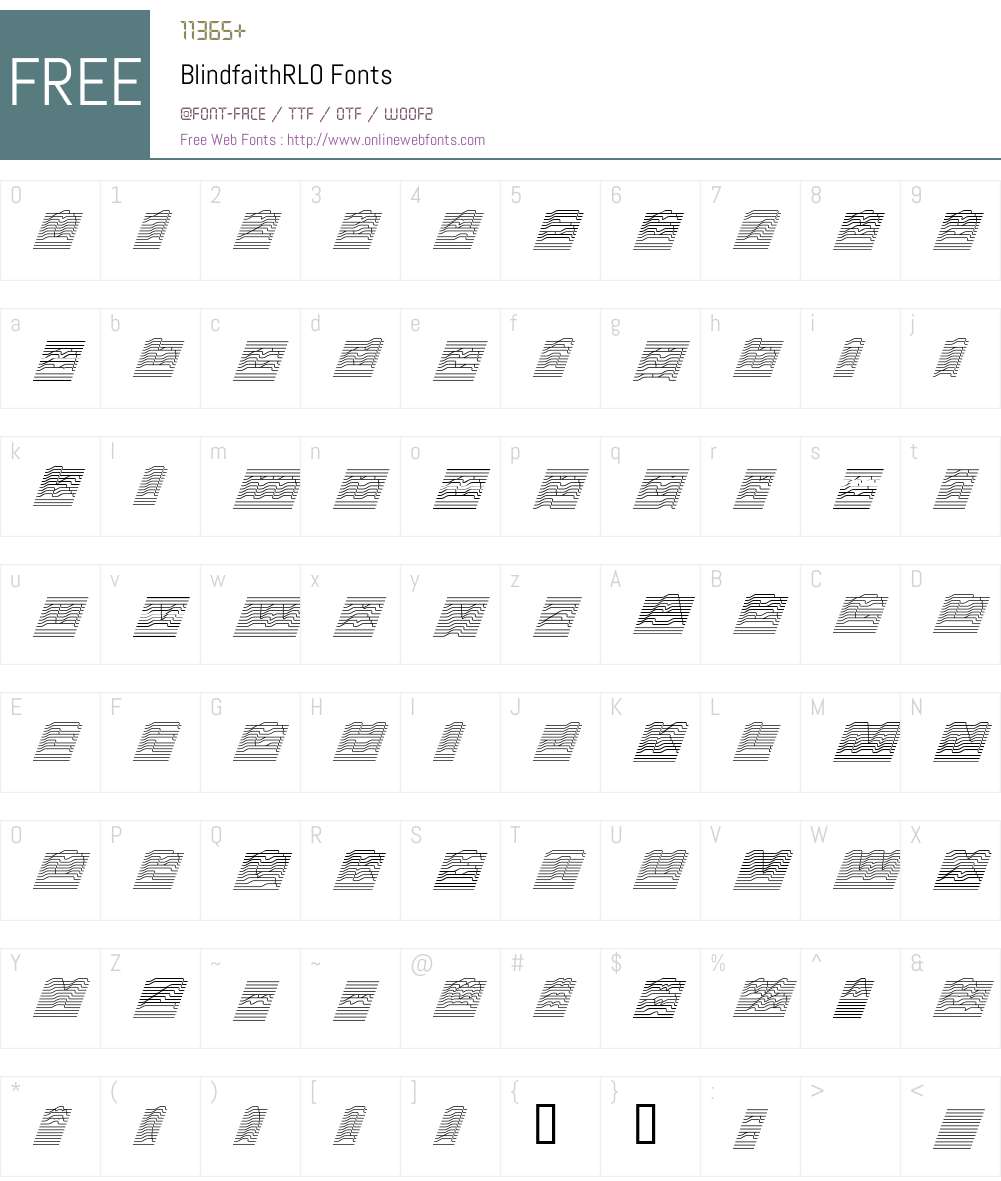 BlindfaithRLO Font Screenshots