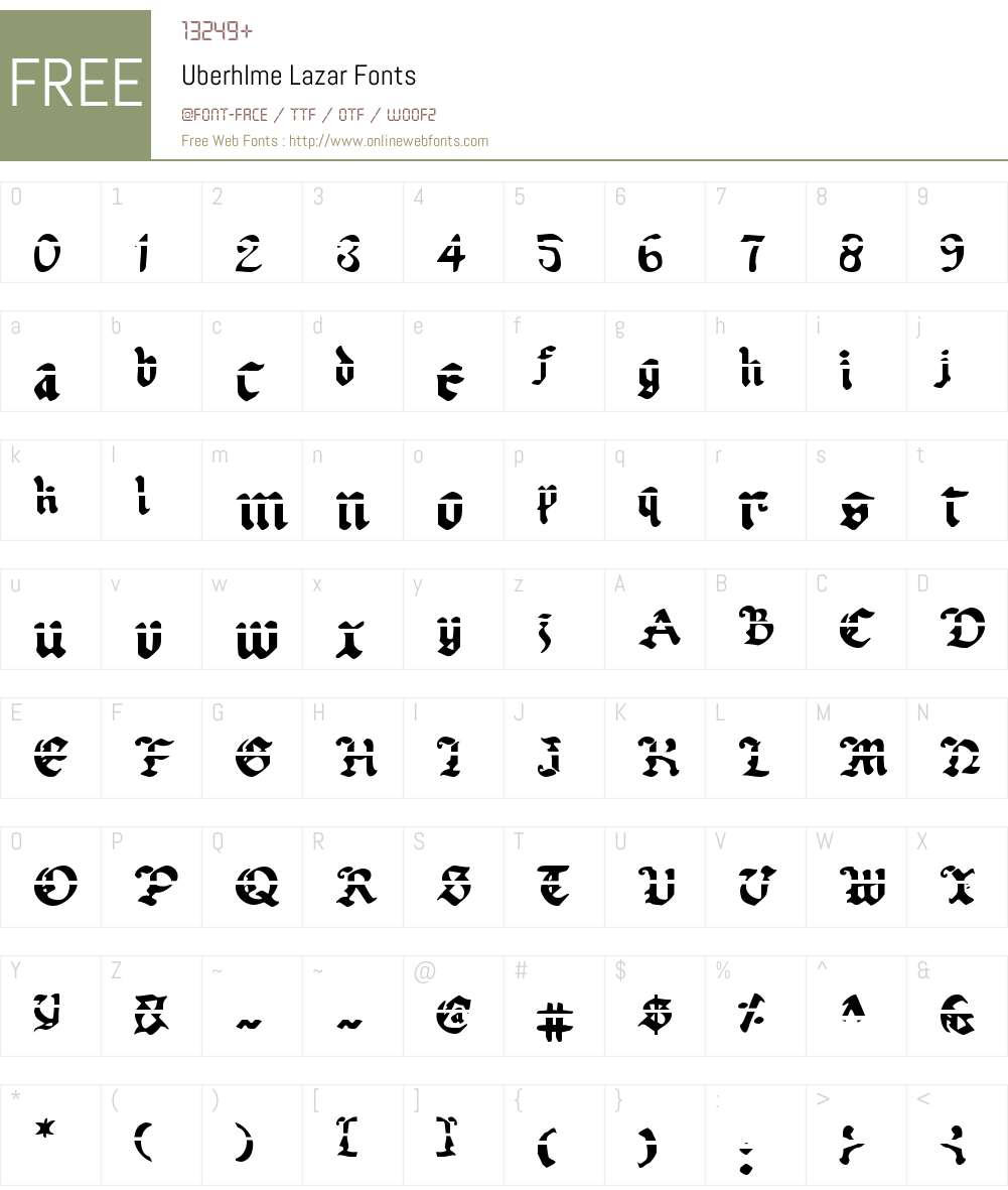Uberhlme Lazar Font Screenshots