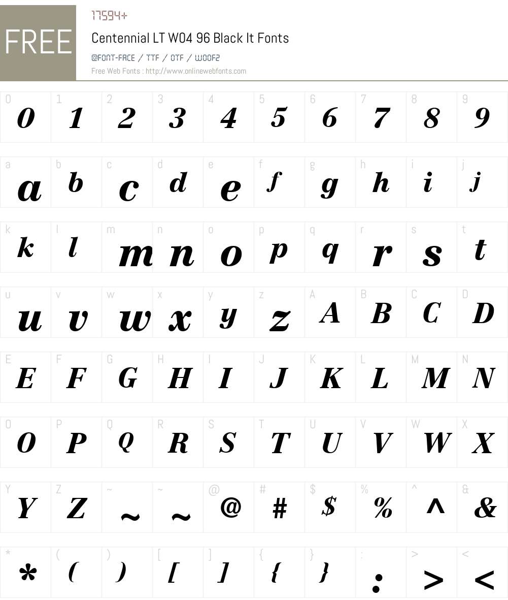 Linotype Centennial Font Screenshots