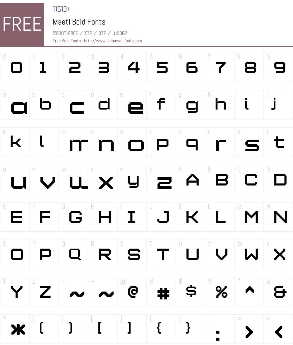 Maetl Font Screenshots