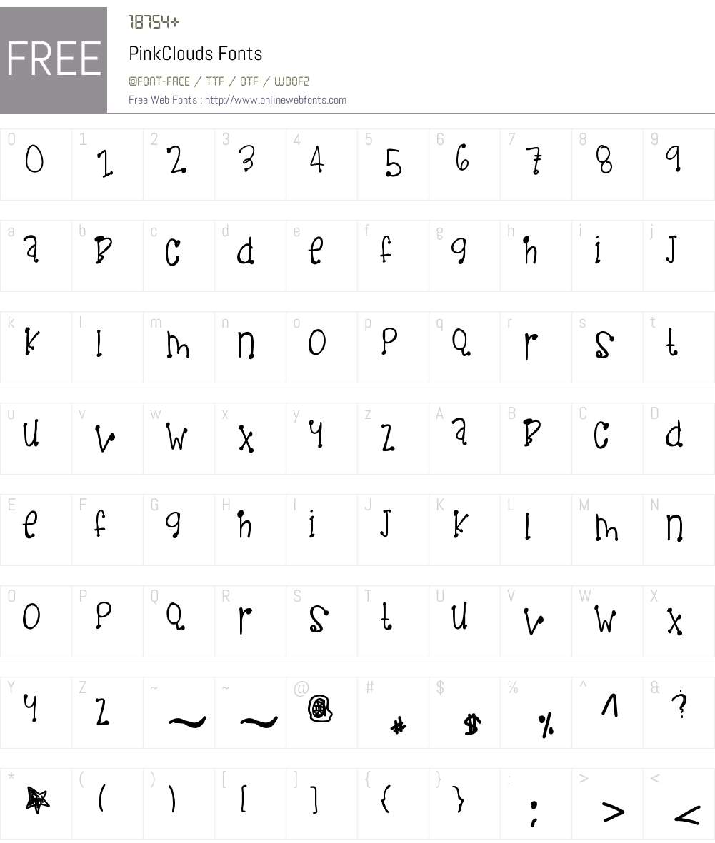 PinkClouds Font Screenshots