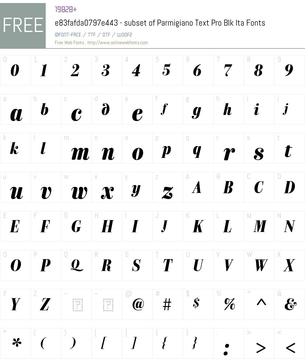 e83fafda0797e443 - subset of Parmigiano Text Pro Blk Font Screenshots
