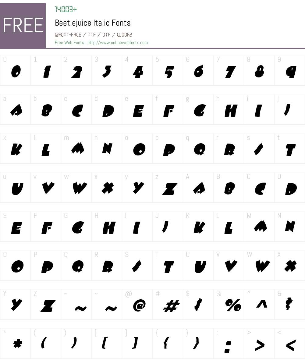 Beetlejuice Font Screenshots