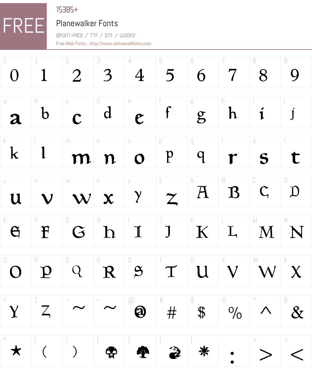 Planewalker Font Screenshots