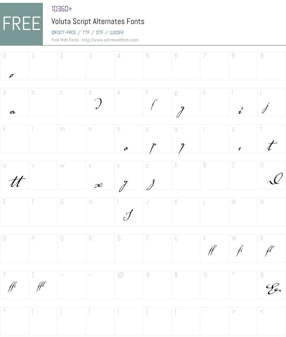 Voluta Script Font Screenshots