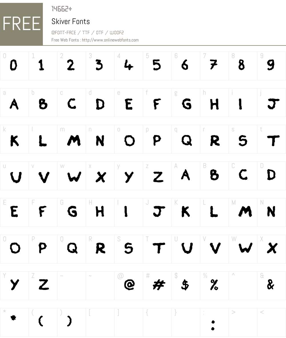 Skiver Font Screenshots