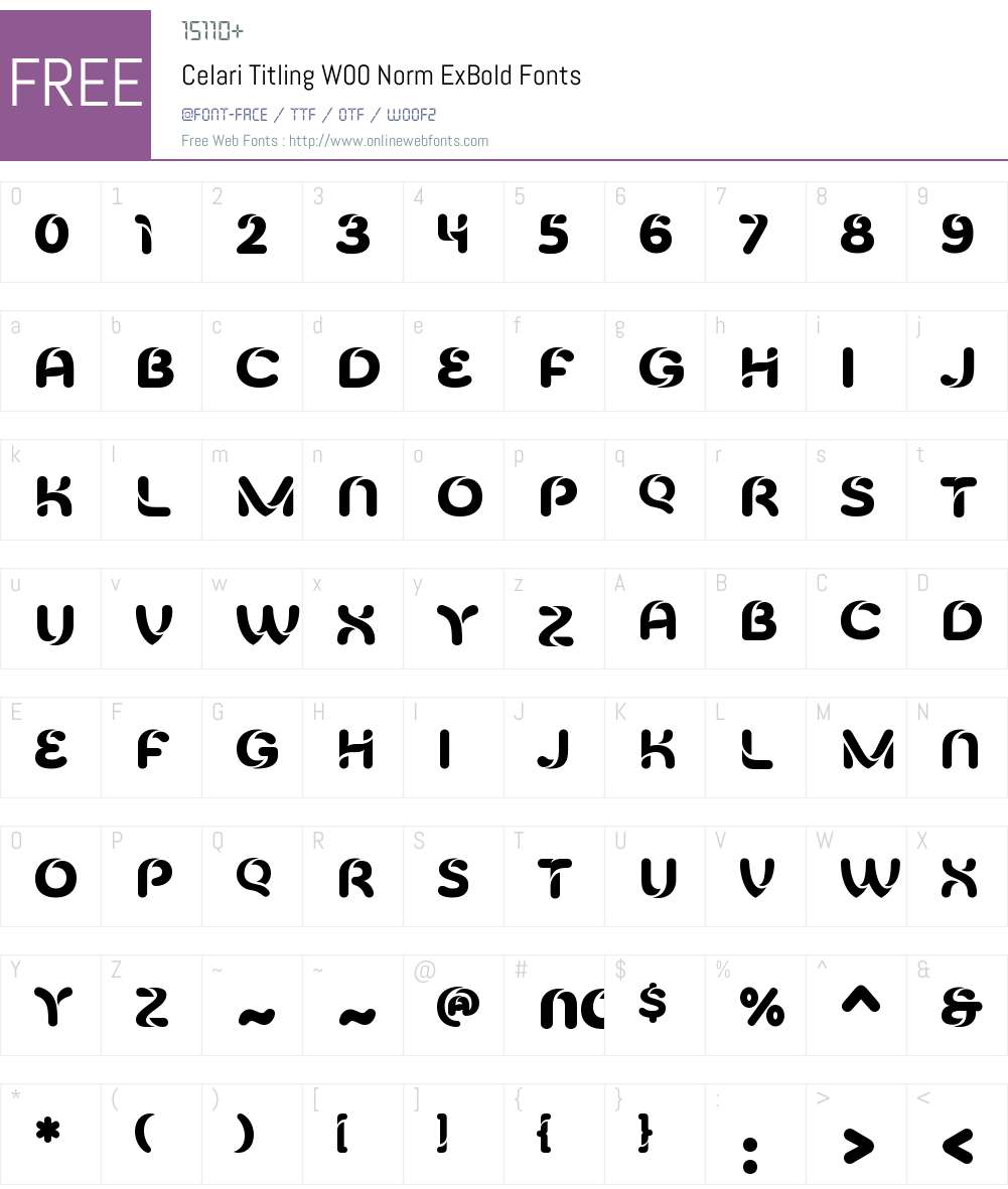 CelariTitlingW00-NormExBold Font Screenshots