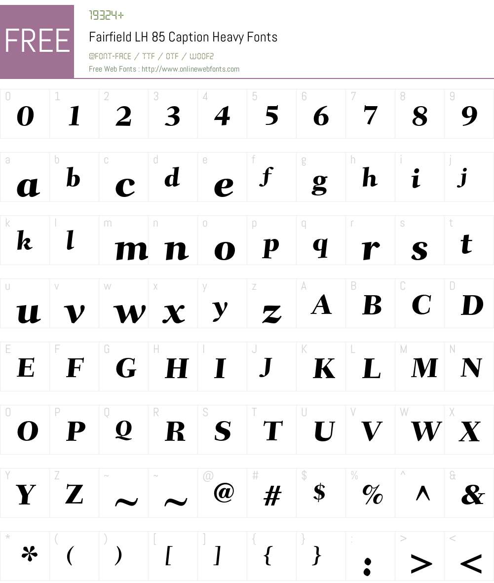 Fairfield LH Font Screenshots