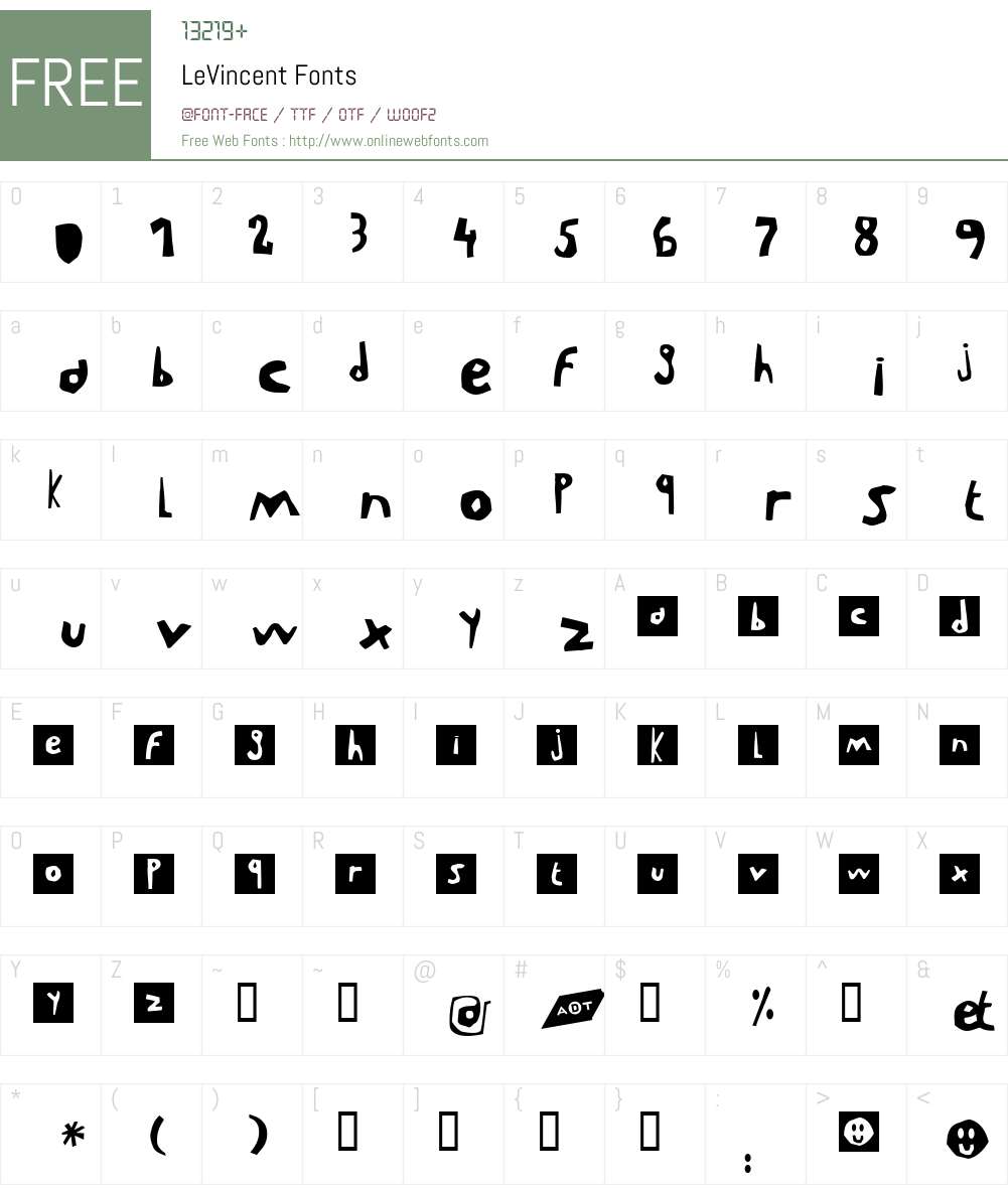 LeVincent Font Screenshots
