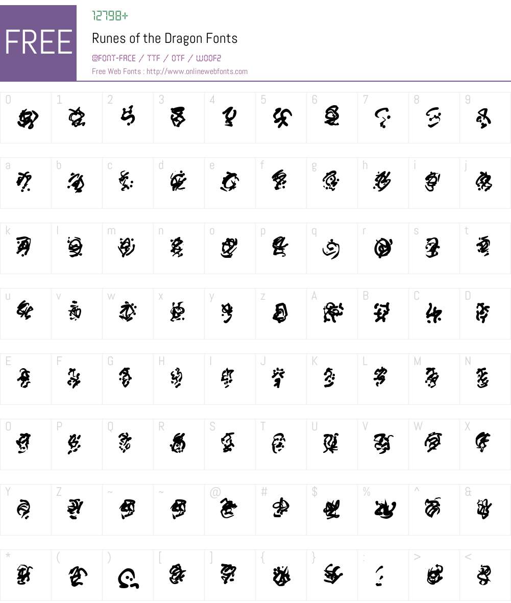 Runes of the Dragon Font Screenshots