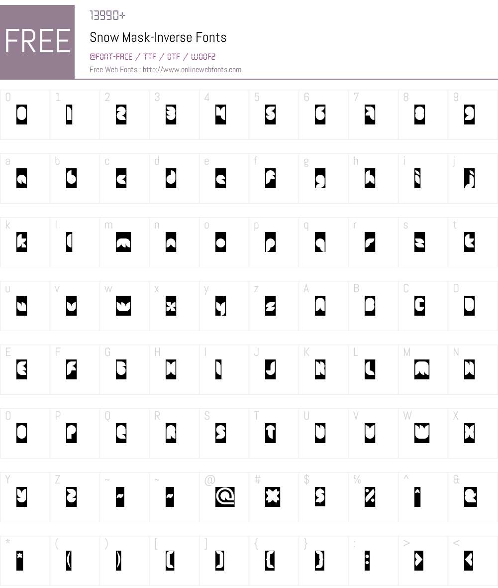 Snow Mask-Inverse Font Screenshots