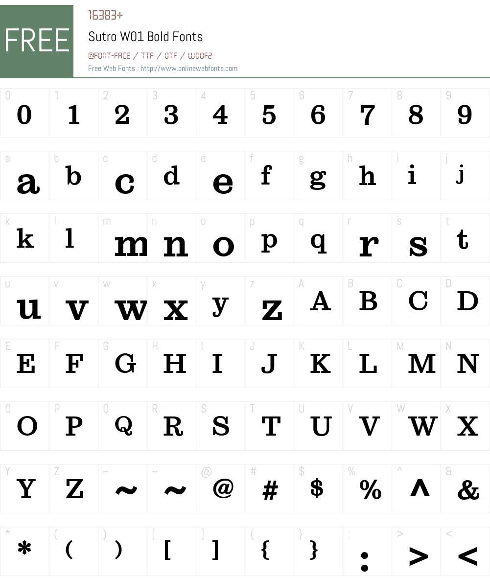 SutroW01-Bold Font Screenshots