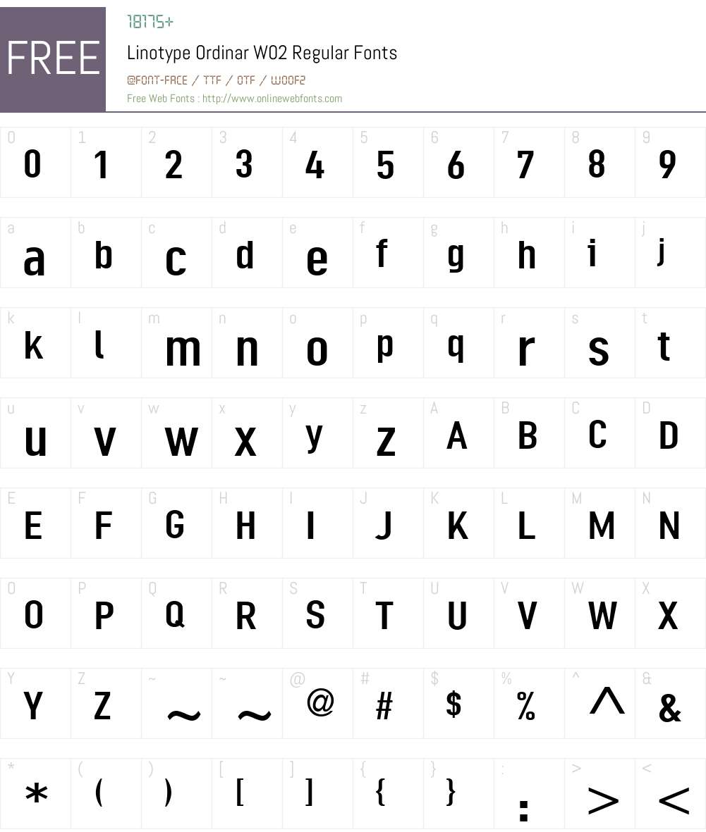 Linotype Ordinar Font Screenshots