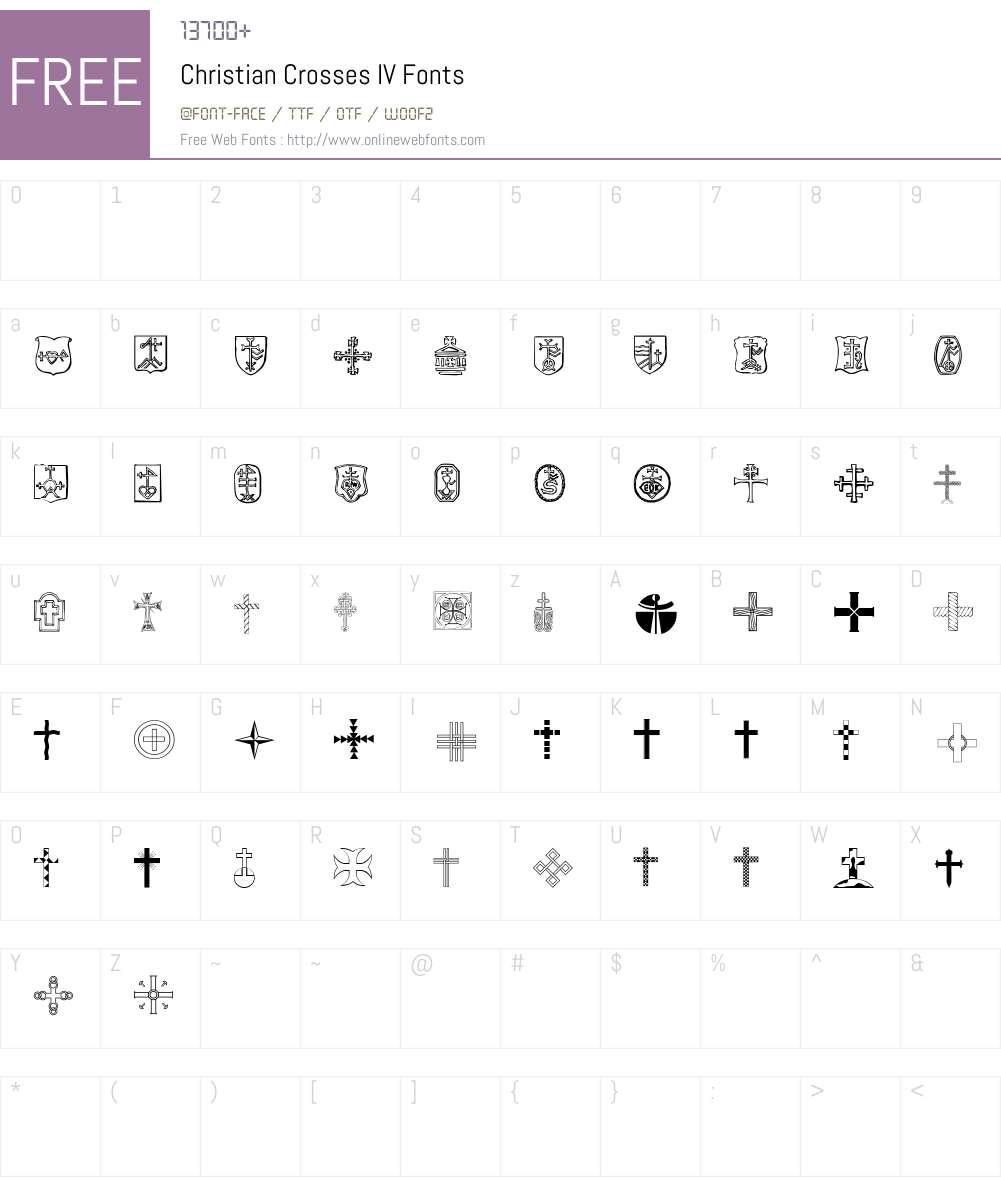Christian Crosses IV Font Screenshots