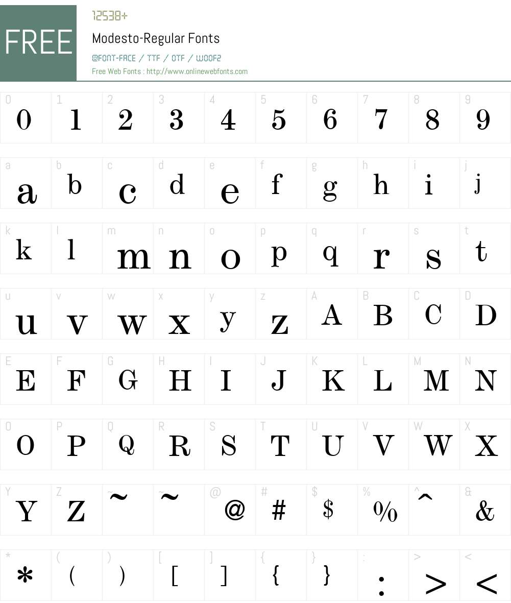 Modesto Font Screenshots
