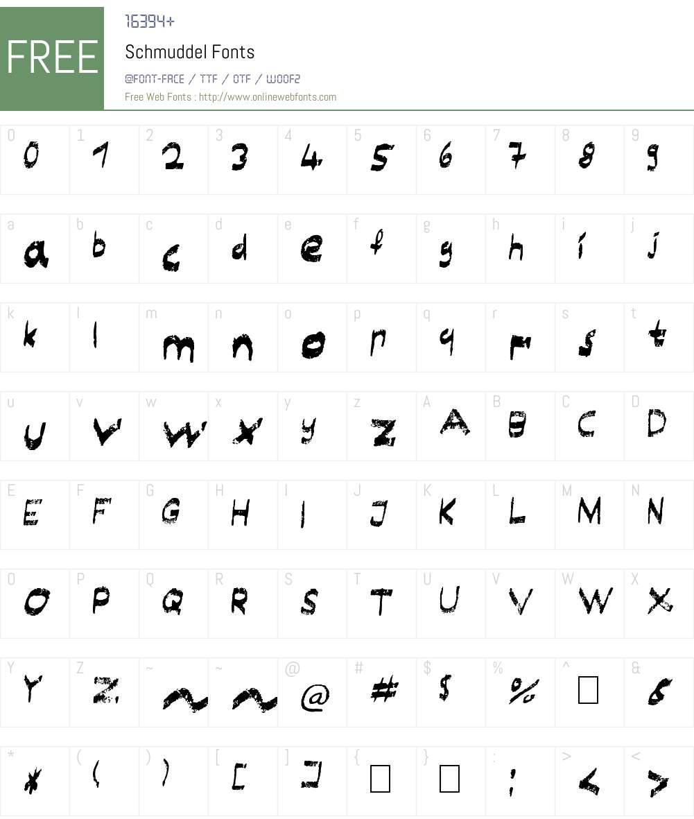 Schmuddel Font Screenshots