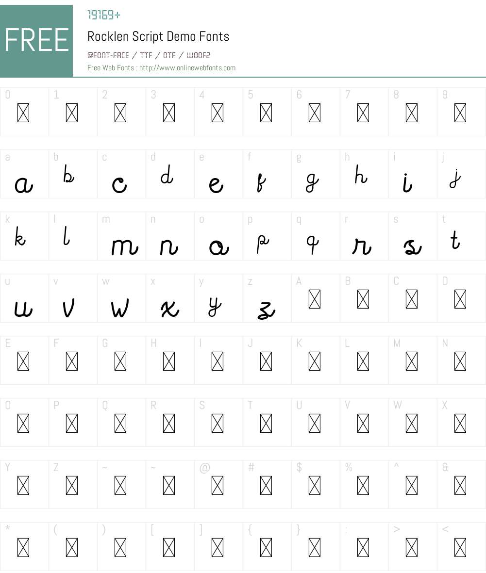 Rocklen Script Demo Font Screenshots