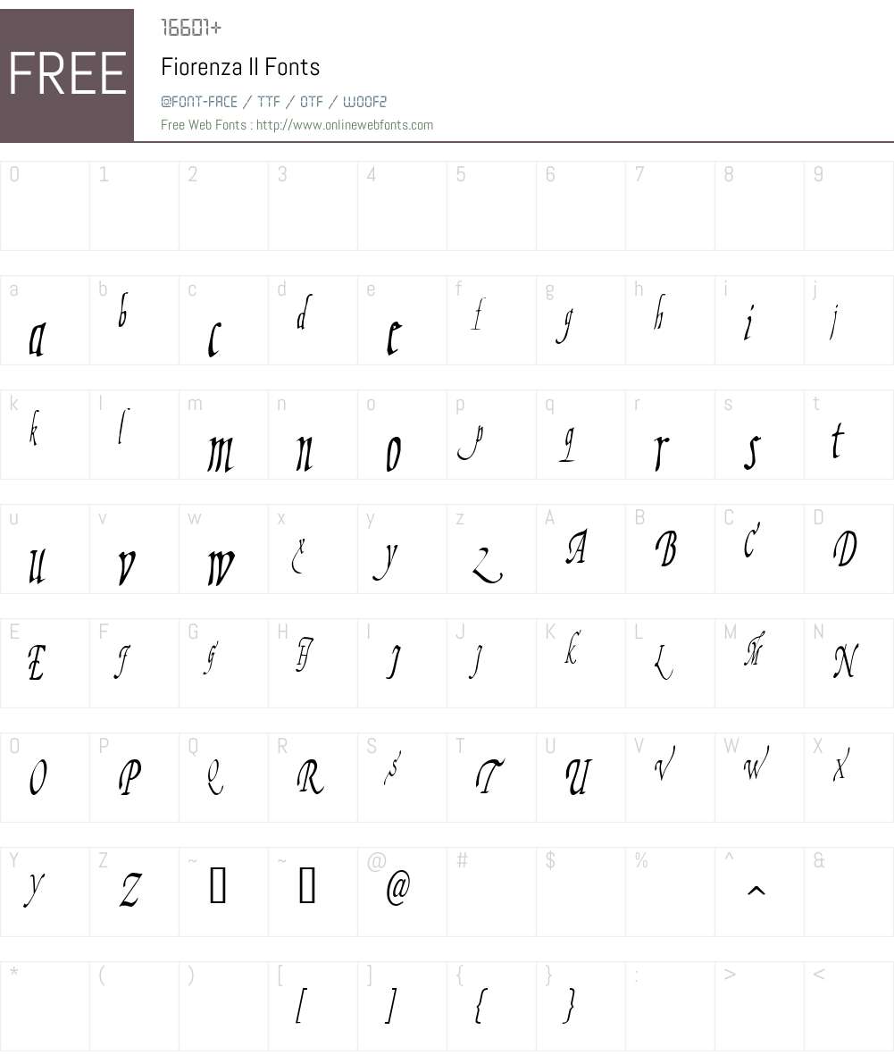Fiorenza II Font Screenshots