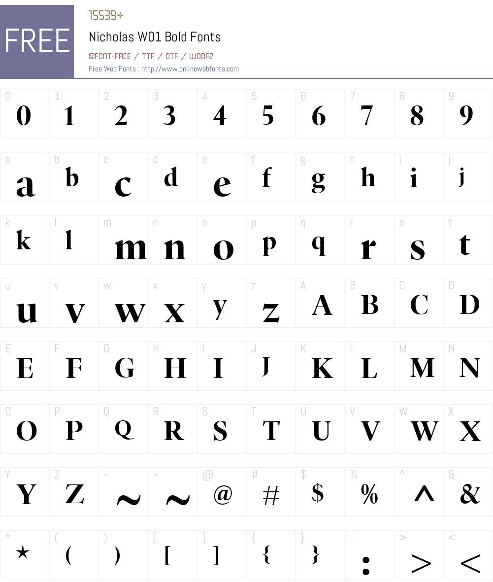 NicholasW01-Bold Font Screenshots