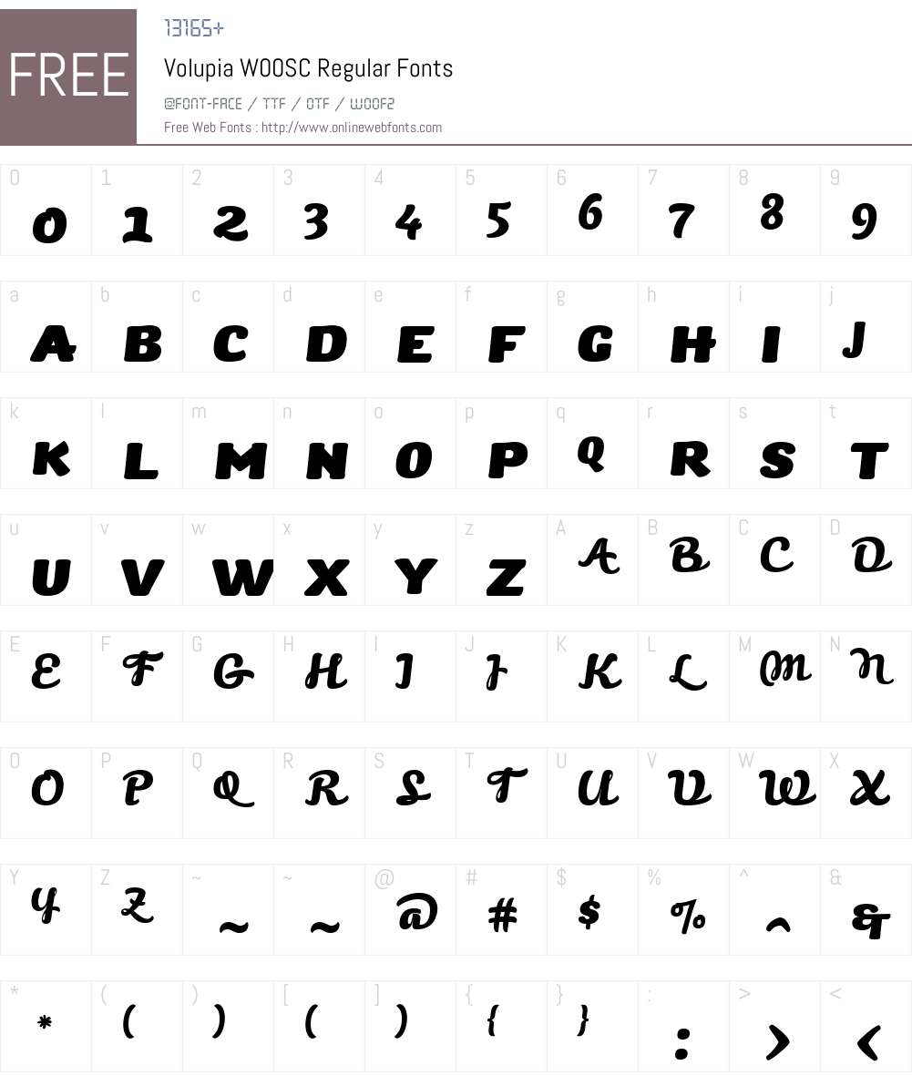 Volupia Font Screenshots