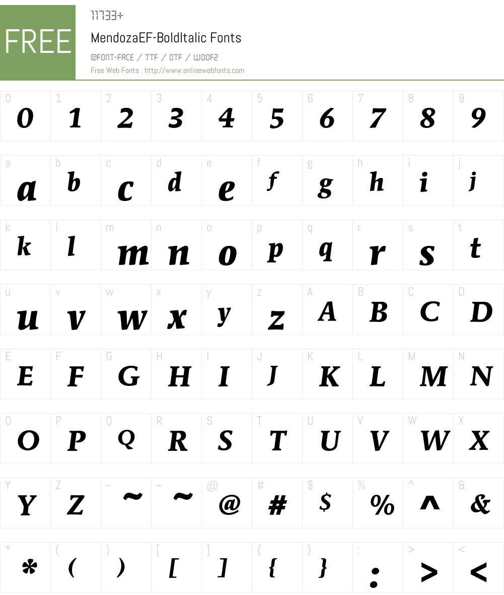 MendozaEF Font Screenshots