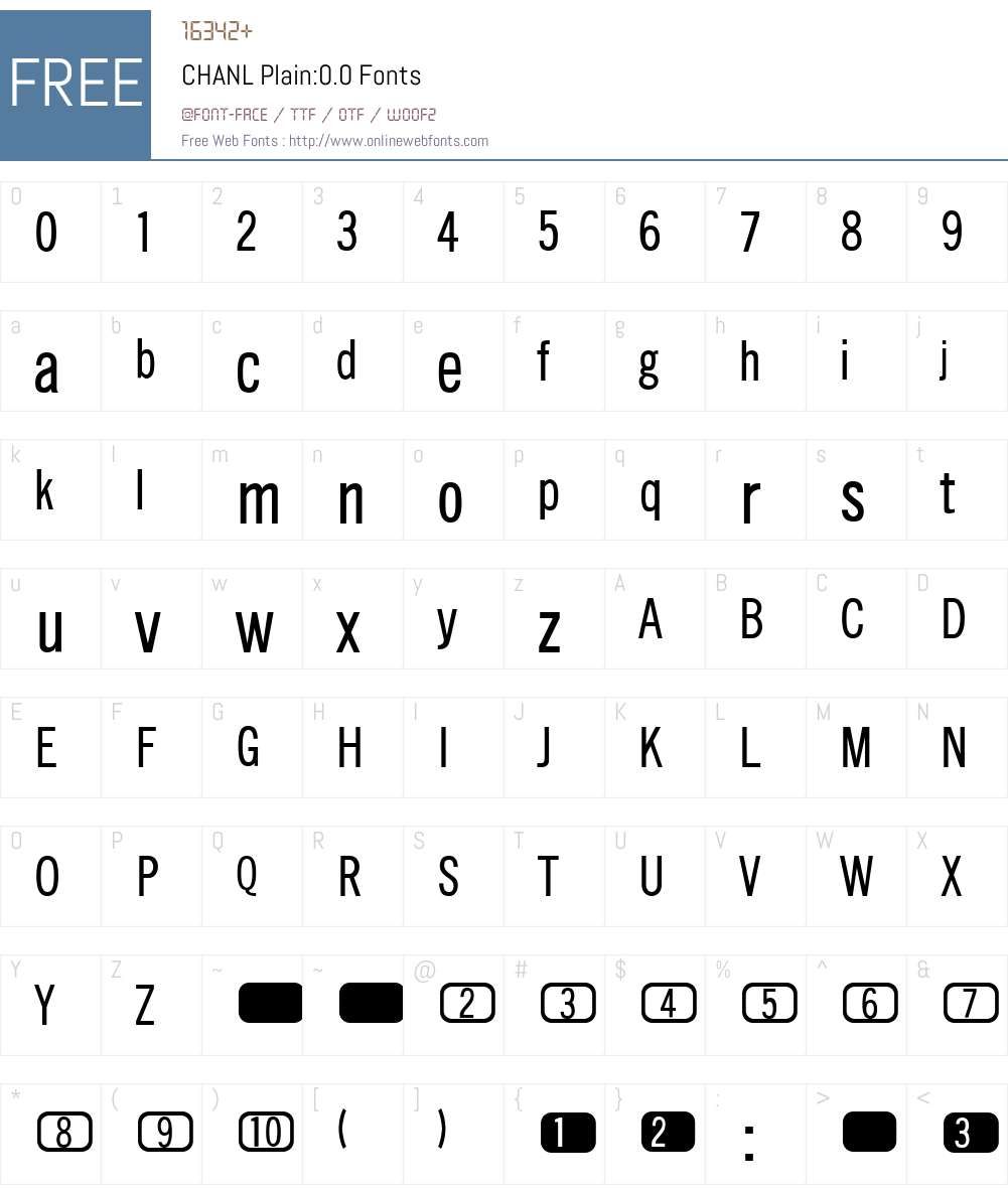 CHANL Font Screenshots