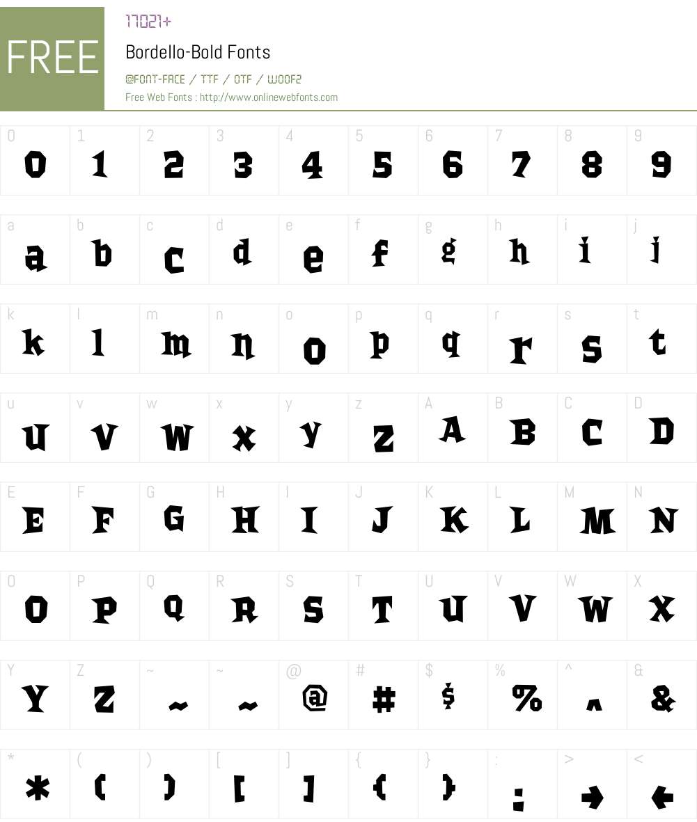 Bordello Font Screenshots