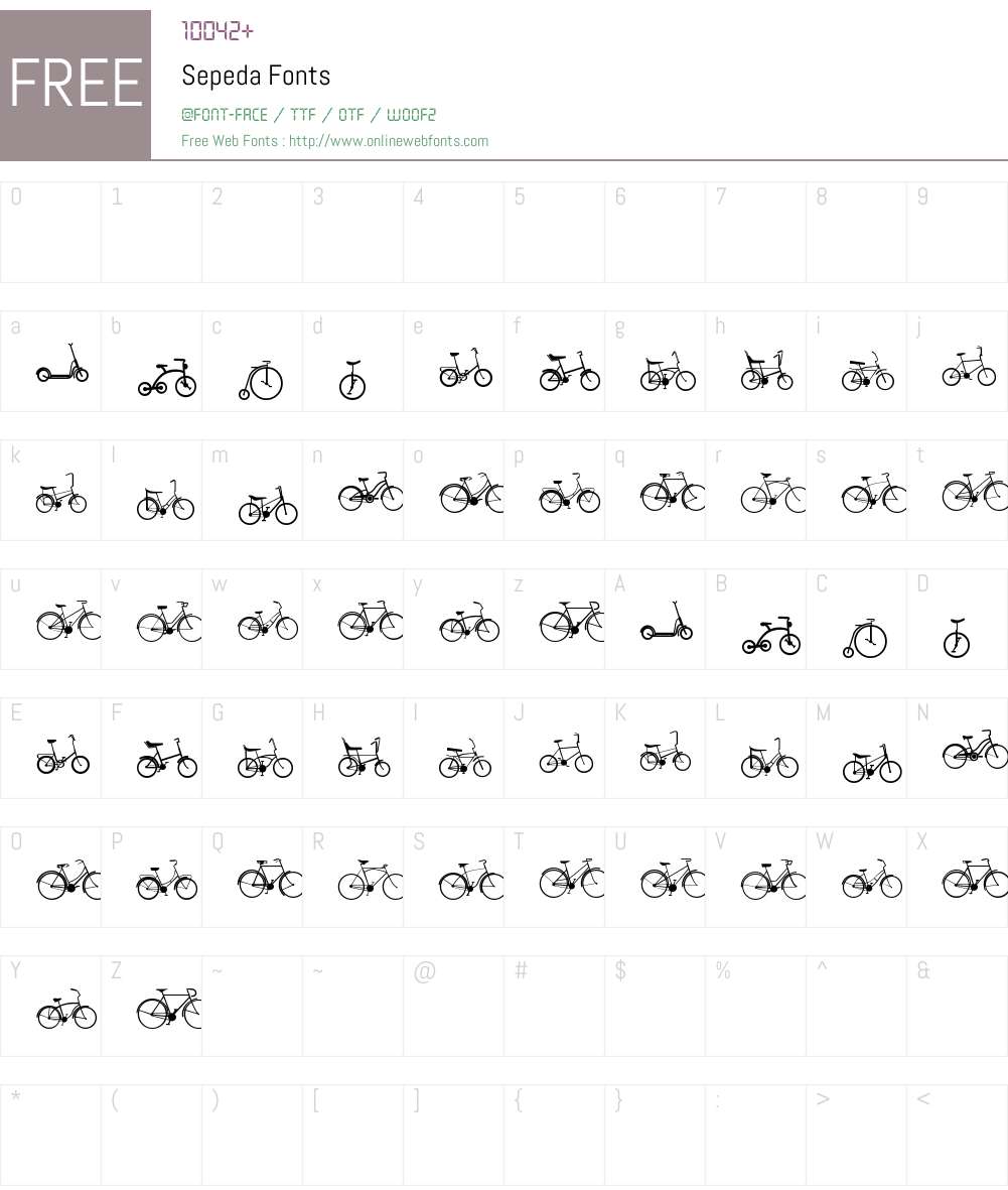 Sepeda Font Screenshots