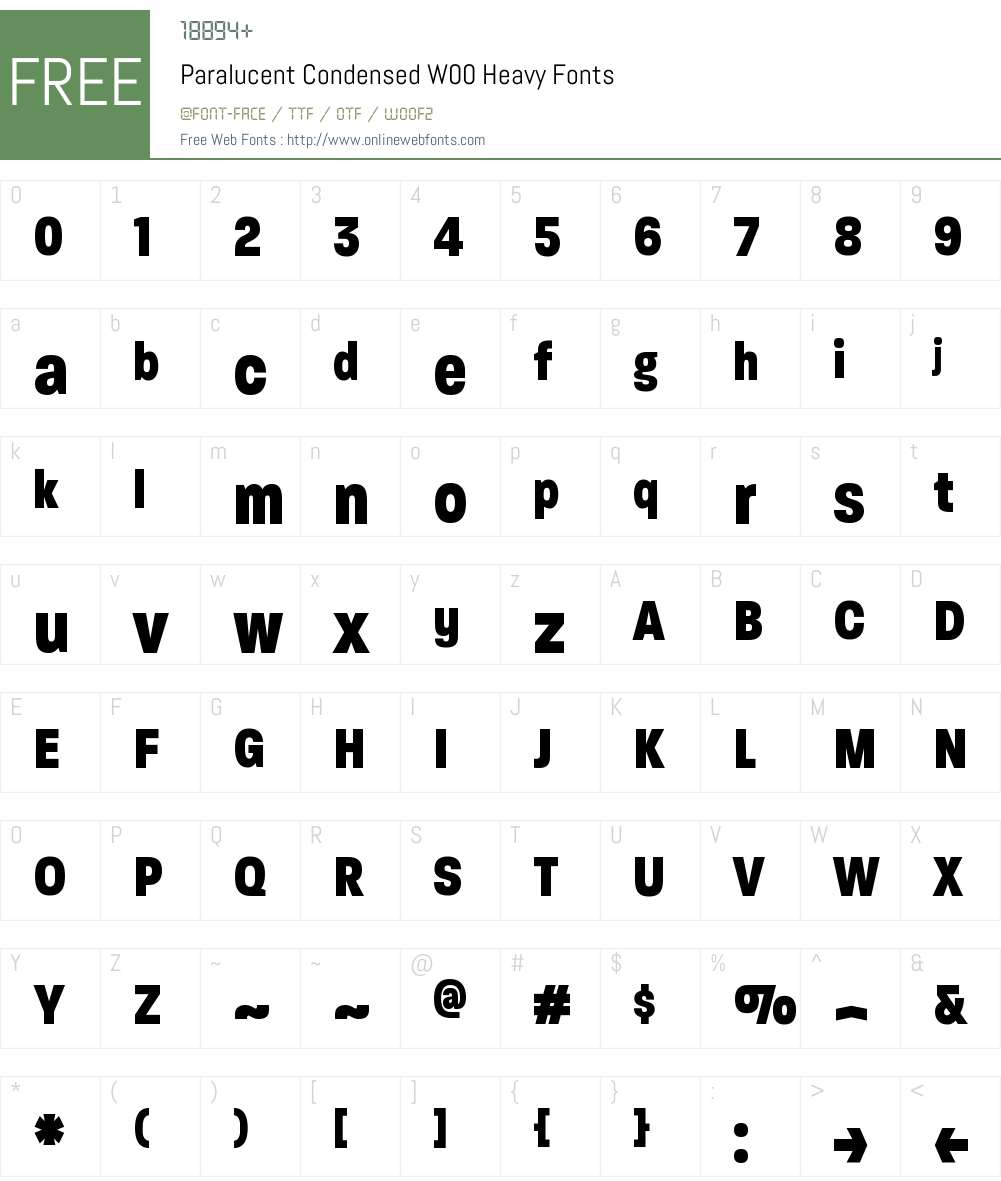 ParalucentCondensedW00-Hv Font Screenshots
