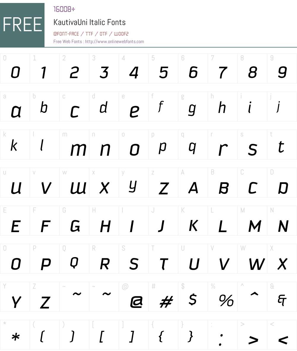 KautivaUni Font Screenshots