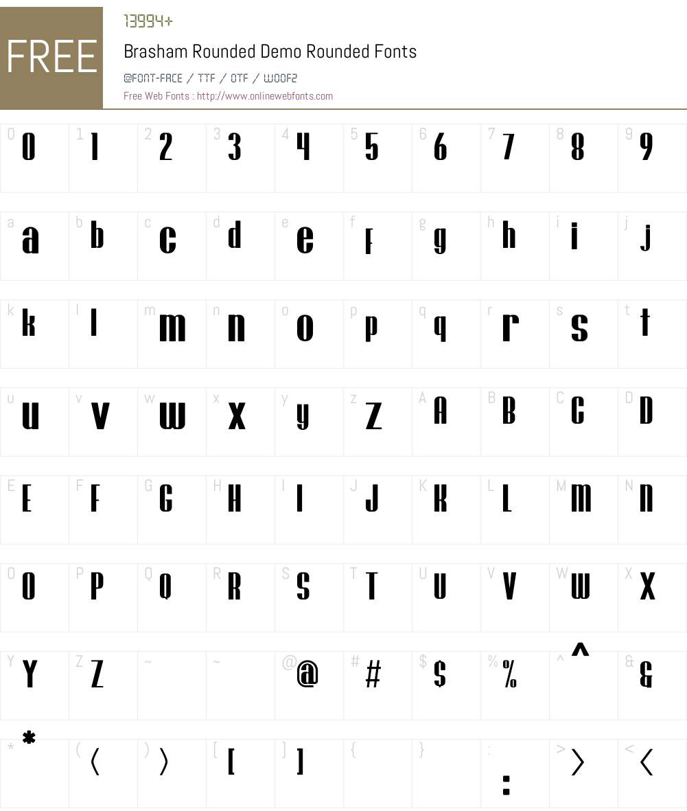 Brasham Rounded Demo Font Screenshots