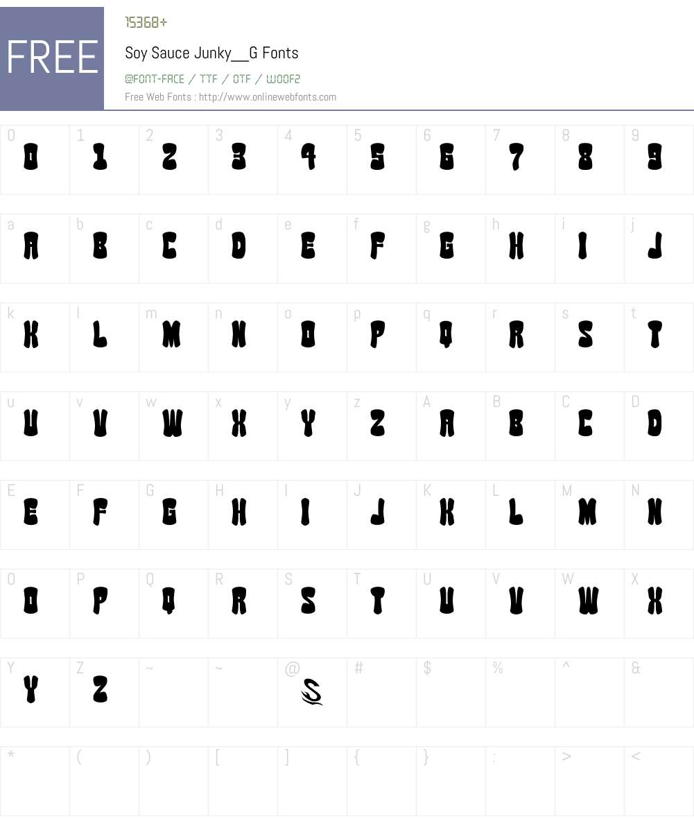Soy Sauce Junky__G Font Screenshots