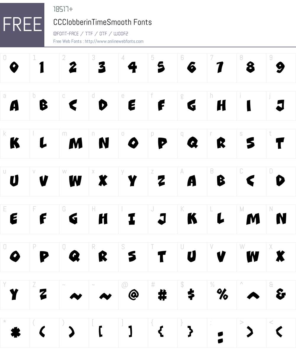 CCClobberinTimeSmooth Font Screenshots