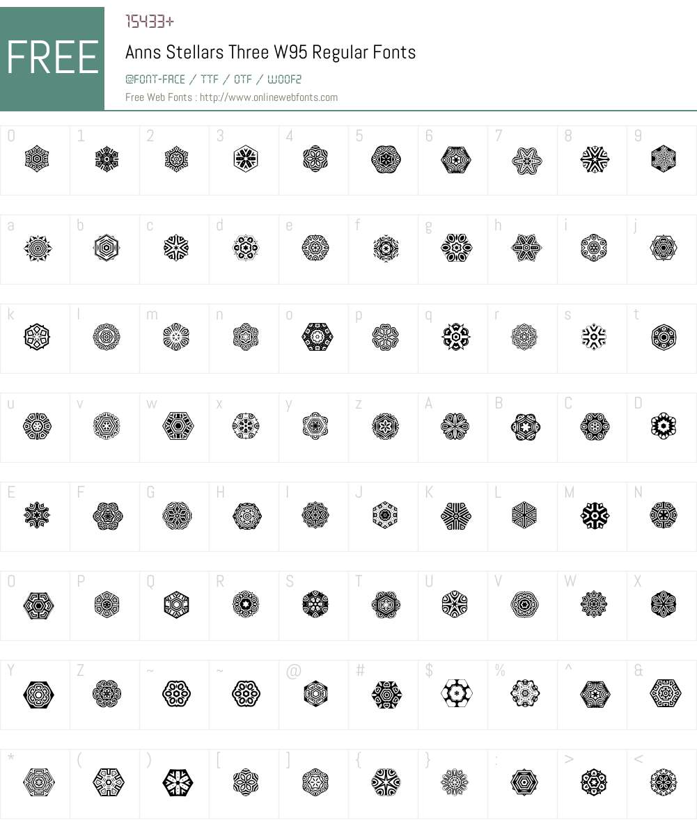 Anns Stellars Three Font Screenshots