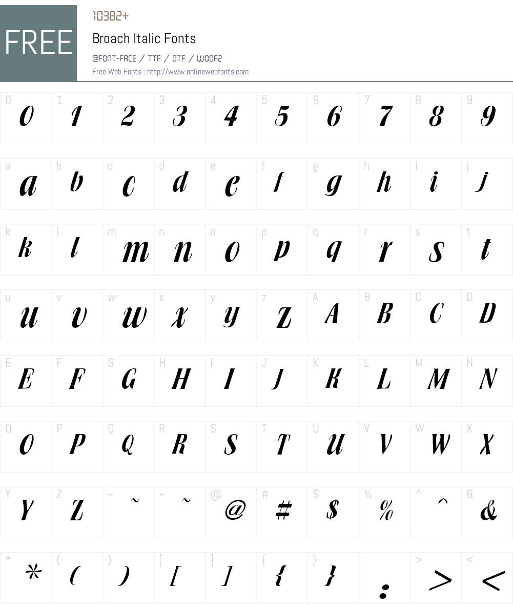 Broach Font Screenshots