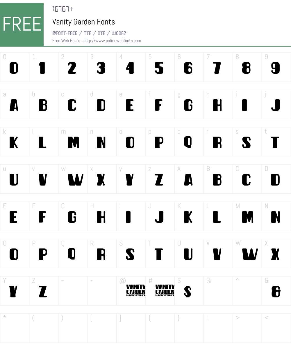Vanity Garden Font Screenshots