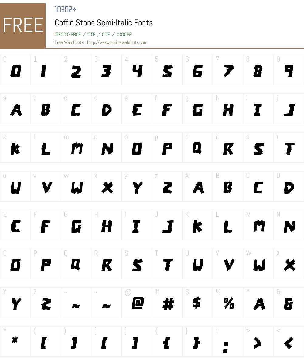 Coffin Stone Semi-Italic Font Screenshots