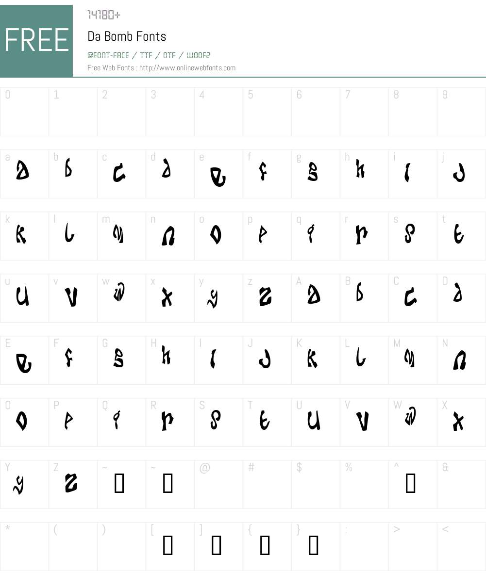 Da Bomb Font Screenshots