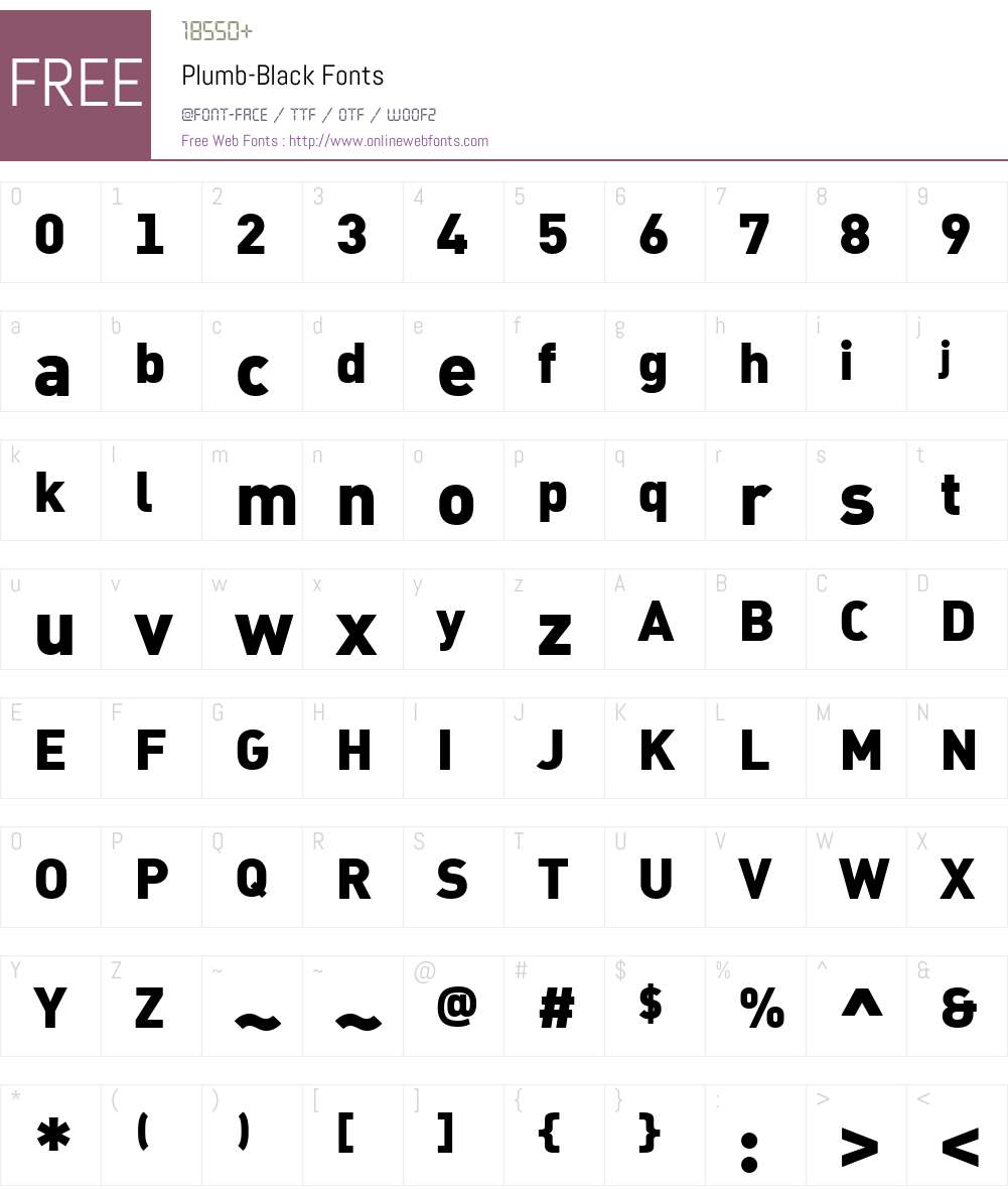 Plumb Black Font Screenshots