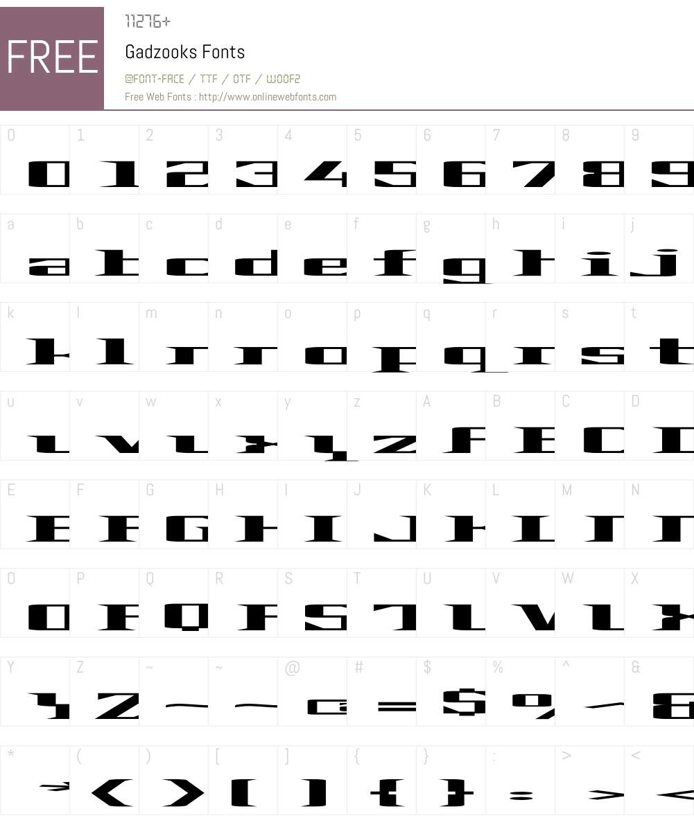 Gadzooks Font Screenshots